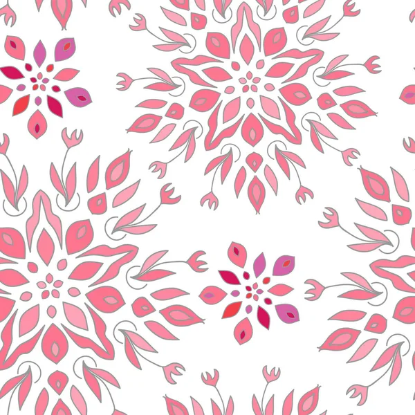 Patrón Sin Costura Floral Abstracto Con Texturas Dibujadas Mano Moda — Vector de stock