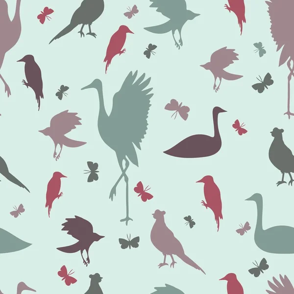 Seamless pattern with cute birds .Background for your design. Vector illustration.