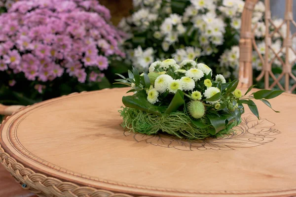 White and Green bouquet for table decoration