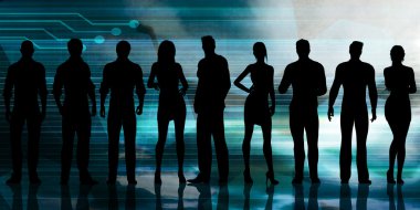 Çalışan İş Adamlarının Silüeti