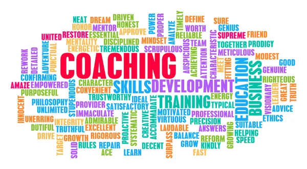 Coaching palabra nube concepto — Foto de Stock