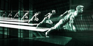 Kendine güvenen iş insanlar çalışan