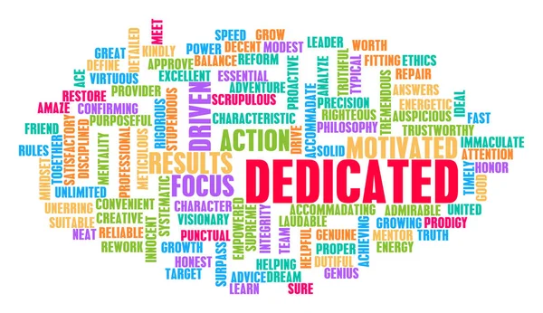 Dedicated Word Cloud Concept — Stock Photo, Image