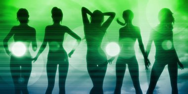 Disko parti kızlar kutluyor