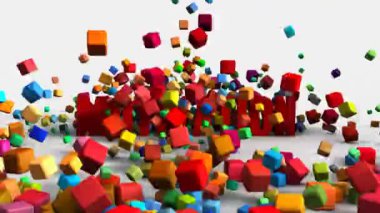 Motivasyon kavramı renkli bloklar ile beyaz arka plan üzerinde