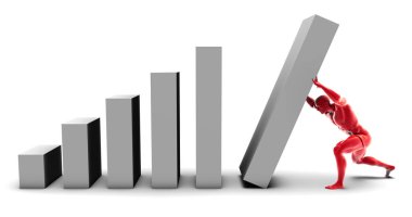 Çubuk grafik blok yukarı iterek adam