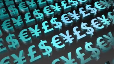 Para birimi simgeleri döngü dövizlerin kaydırma