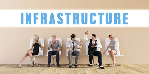 Реферат бизнес-инфраструктуры — стоковое фото