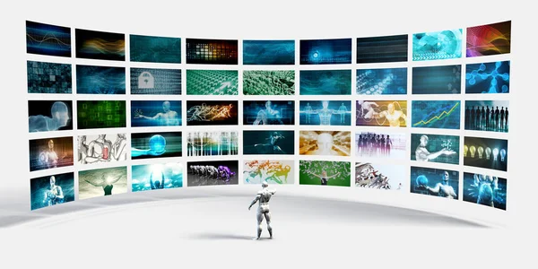 Video Screens Wall — Stock Photo, Image