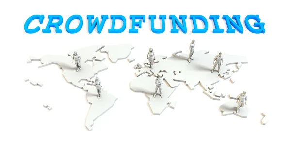 Crowdfunding Global Business — Stock Photo, Image