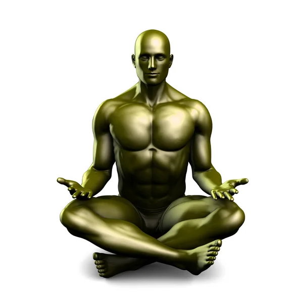 Pose de position du lotus de l'homme en yoga — Photo