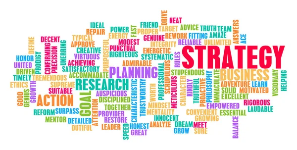 Strategi Word Cloud konceptet — Stockfoto