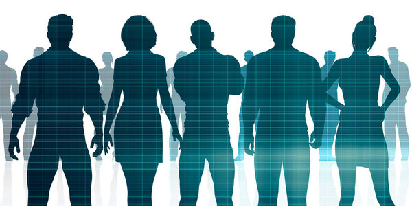 Уверенная деловая команда
