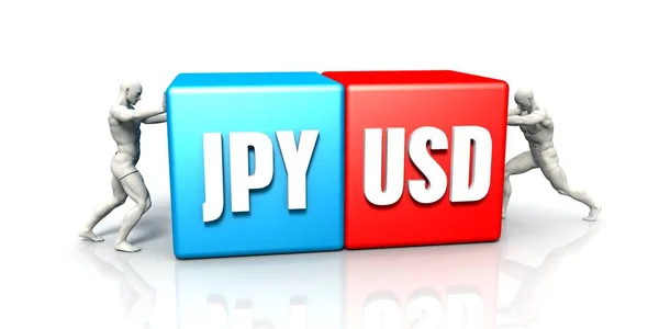 JPY USD par de moedas — Fotografia de Stock