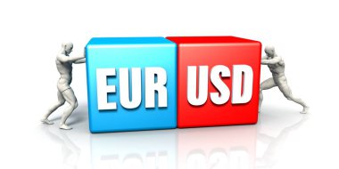 EUR Usd döviz çifti konsept sanat