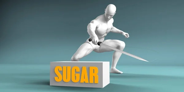 Cutting Sugar Concept Art — Stock Photo, Image
