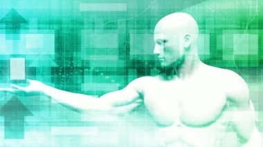 Bilim Teknolojisi Arkaplanı Bir Dijital İkili Konsept