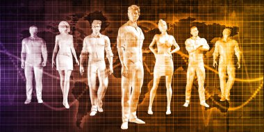 Bir dünya haritası önünde duran işadamları