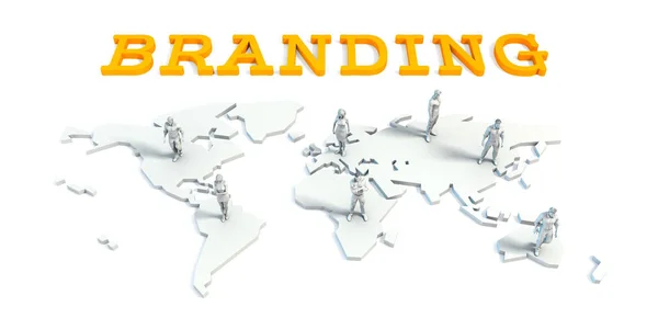Concetto di branding con Business Team — Foto Stock
