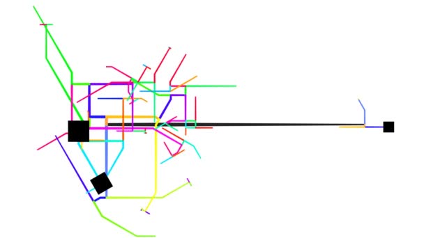 Транспортная система города растет и расширяется — стоковое видео