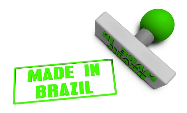 Κατασκευασμένο με σφραγίδα brazil — Φωτογραφία Αρχείου