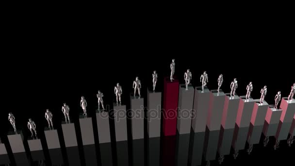 Корпоративное окружение с бизнес-людьми, стоящими на графике — стоковое видео