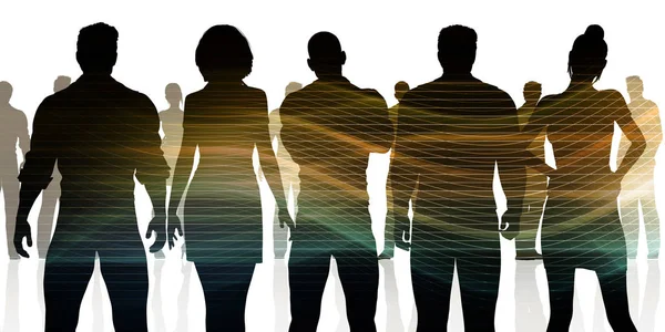 Silhoutte of Business People — Stock Photo, Image