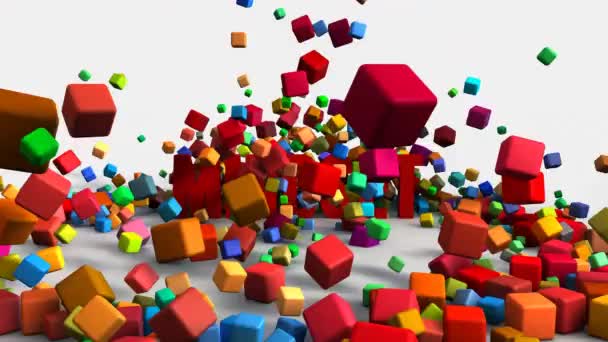 Concept de mentalité positive sur fond blanc avec des blocs colorés — Video