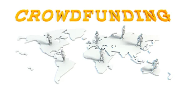Έννοια crowdfunding με επιχειρηματική ομάδα — Φωτογραφία Αρχείου