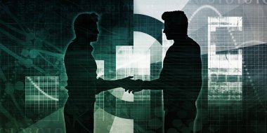 İşadamları el sıkışma konsept sanat