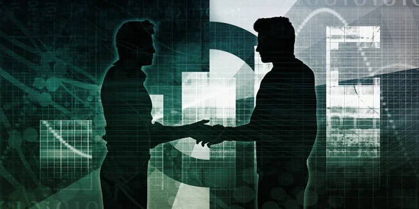 İşadamları el sıkışma konsept sanat