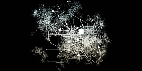 Mapa složité fiktivní města — Stock fotografie