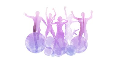 İnsanlar kutlama konsept sanat