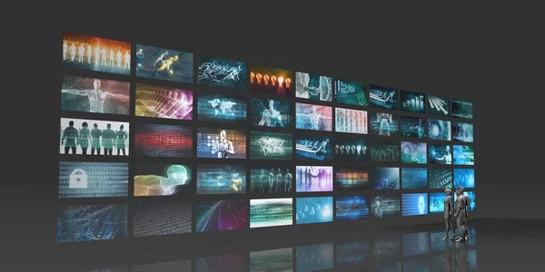Futuristische video wall — Stockfoto