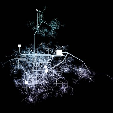 2d hava bir görünüm ile büyüyen şehir