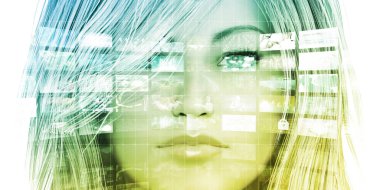 Futuristik bir arayüze konsept sanat