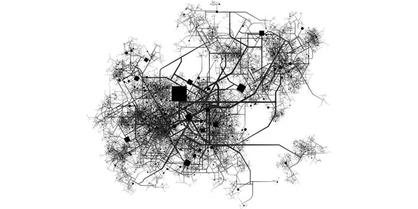 Komplizierter fiktiver Stadtplan — Stockfoto