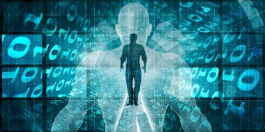 Dijital dönüştürme konsept sanat