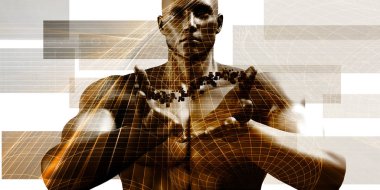 Dijital kimlik konsept sanat