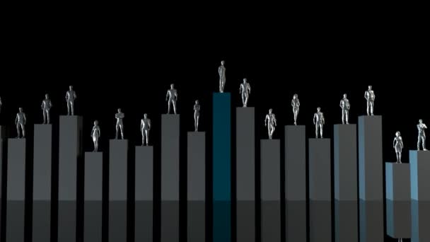 Liderazgo fuerte o líder que lidera el camino — Vídeo de stock