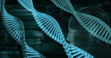 DNA Tıp bilimi ve biyoteknoloji kimya genler mavi