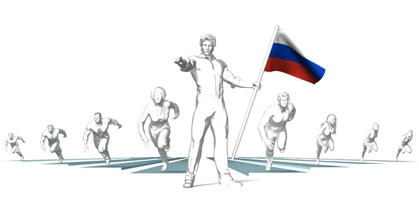 Ρωσία αγωνιστικά στην μελλοντική τέχνη έννοια — Φωτογραφία Αρχείου