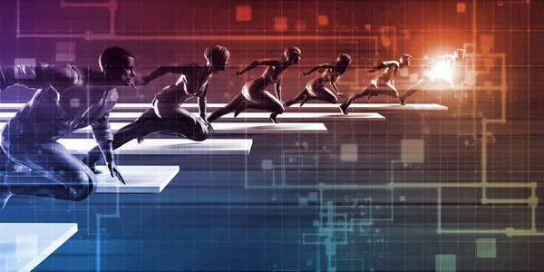Technologie Race Concept Art — Stockfoto