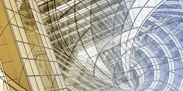 Arte del concepto ciudad de estructura metálica —  Fotos de Stock