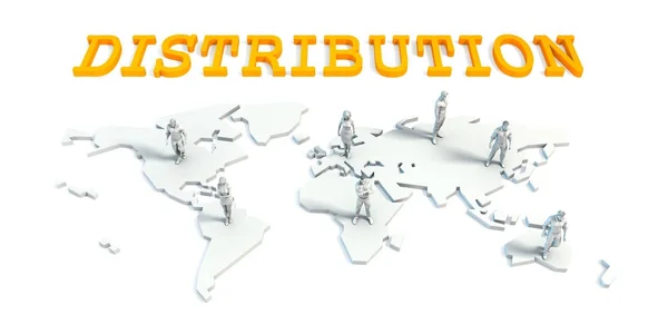 Distributieconcept met Business Team — Stockfoto