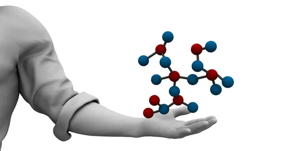 Hombre observando estructura molecular —  Fotos de Stock