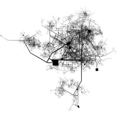 2d hava bir görünüm ile büyüyen şehir