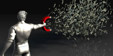 Bir mıknatıs kullanarak zenginlik çeken işadamı