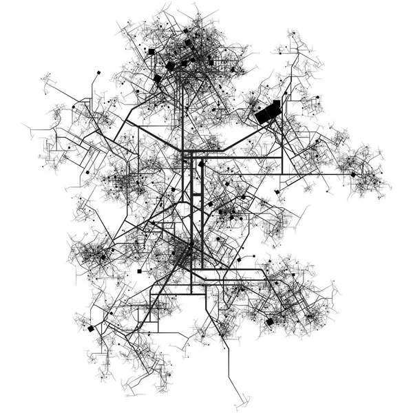 Plattegrond van de stad — Stockfoto