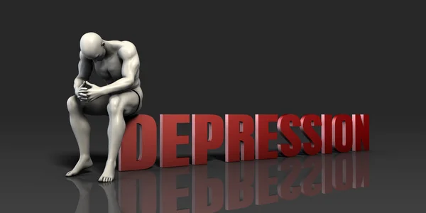 Mannen mot Depression — Stockfoto